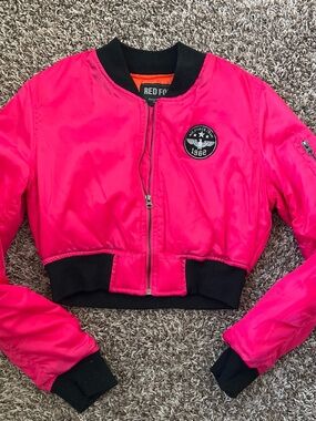 Girls' Hot Pink Bomber Jacket